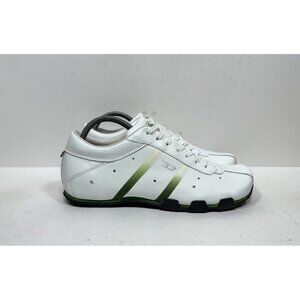 Diesel Evelyn Shoes Womens Sz 10 White Green Leather Sneakers Retro Y2K Vintage